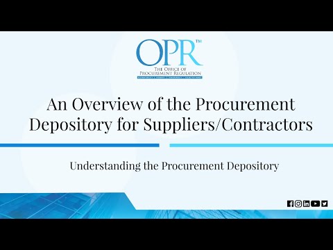 An Overview of the Procurement Depository for Suppliers and Contractors