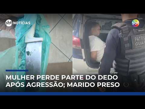 Mulher perde dedo após facada e marido é preso por tentativa de feminicídio em SP | #SBTNotícias