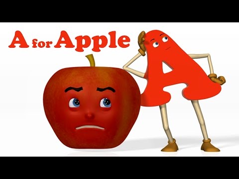 A for Apple | Alphabet ABC Songs | Phonics Song  - 3D ABC Songs \u0026 Rhymes for Children
