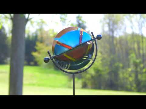76.75"H Tilted Solid Orb Wind Spinner 47M3046 by Evergreen