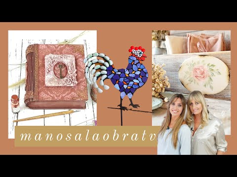 ManosalaObraTv 2021 Programa 29 Cajon Vintage - Pintar Rosas - Tutores Mosaiquismo -Caja Libro