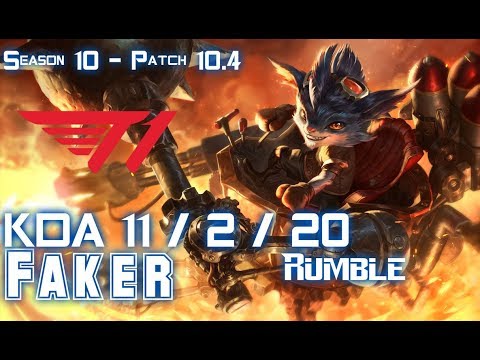 T1 Faker RUMBLE vs SYNDRA Mid - Patch 10.4 KR Ranked