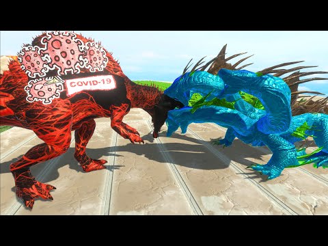 COVID 19 SPINO vs HYDRA DEATH RUN - Animal Revolt Battle Simulator