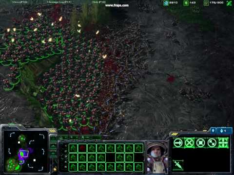 SCII - 200 Marines vs 400 Zerglings