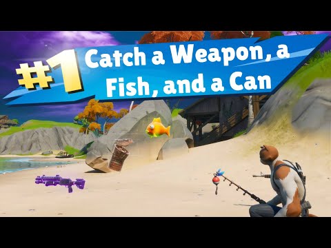 How to catch a Weapon, a Can, and A Fish Fortnite Challenge