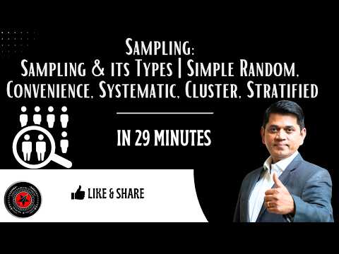 Sampling  Sampling & its Types Simple Random, Convenience, Systematic, Cluster, Stratified in 29 Min