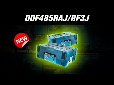 MAKITA.suktuvas-gręžtuvas DDF485RF3J 18V 50Nm 3x3,0Ah MAKPAC video