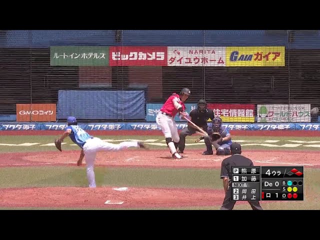 【ファーム】技ありの一打!! マリーンズ・加藤のライト前タイムリーで追加点!! 2018/6/22 M-DB(ファーム)