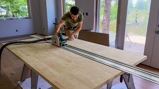 Cutting and Gluing Butcher Block Countertops | Lake House Build Ep. 20