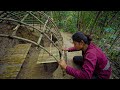 Amazing Girl Building a warm shelter for survival, Bushcraft Hut by Ancient Skills