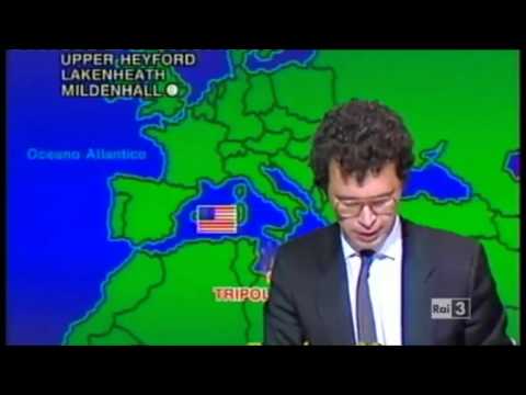 1986. TG 1 Enrico Mentana annuncia il lancio di missili libici su Lampedusa.