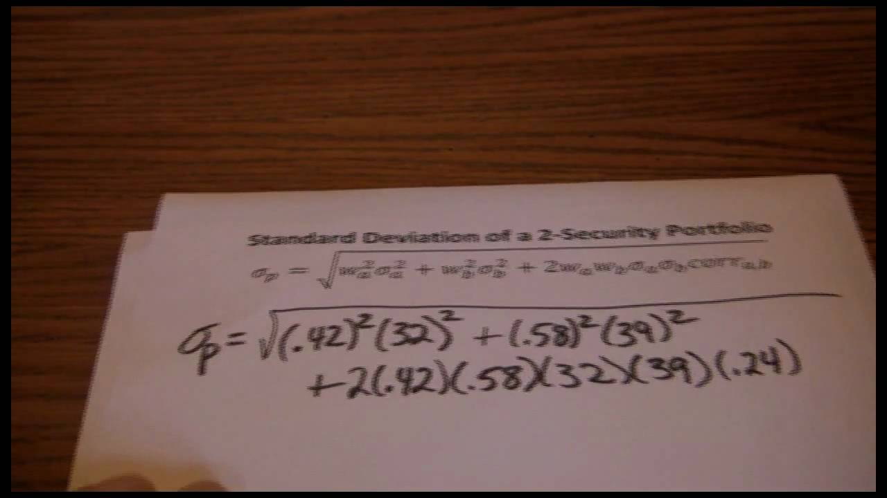 Standard Deviation of a Two Stock Portfolio