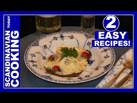 Smørrebrød Danish Open Face Curry Herring Sandwich. Homemade Recipe. Karry Sild Salad