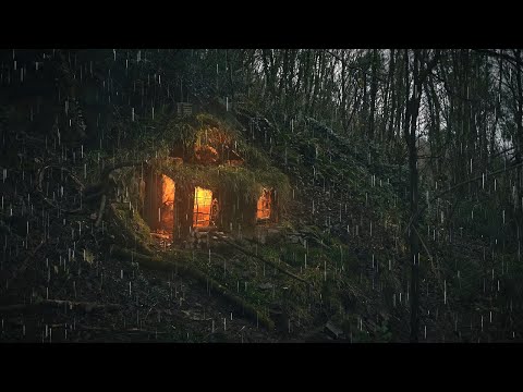 Witches Cabin in a Haunted Forest Ambience - Rain ASMR - Halloween Creepy Horror Sounds for Sleep
