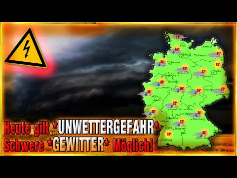 Heute gilt UNWETTERGEFAHR ⚠ - Heftige Gewitter mit Platzregen und Hagel möglich!