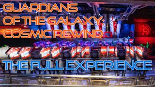 Guardians of the Galaxy: Cosmic Rewind full experience including queue, pre-show and on-ride POV