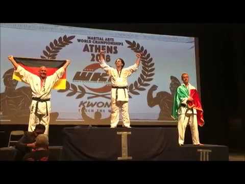 Ünal Ay  WELTMEISTER WKU Karate- WM in ATHEN -SIEGEREHRUNG 2018 - Gilbert Stache - Fabio Mandolo -