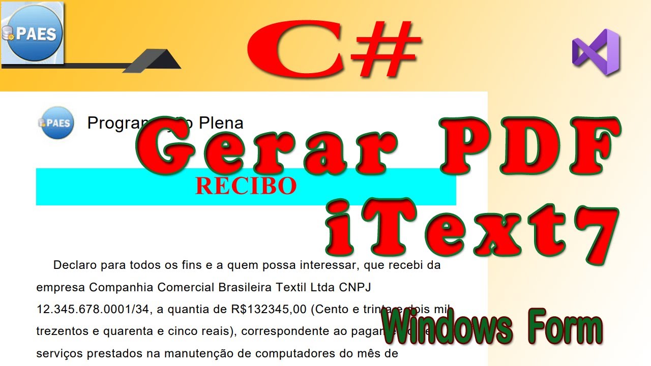 C#, gerar PDF com iText7. C Sharp Windows Form