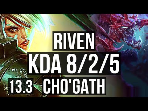 RIVEN vs CHO'GATH (TOP) | 69% winrate, 8/2/5 | EUW Master | 13.3