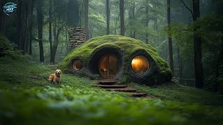 Building a Mossy Roof Dome House in the Heart of the Forest