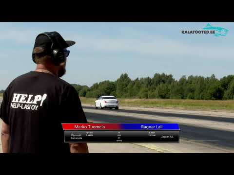 Marko Tuomela - Plymouth Barracuda vs Ragnar Lall - Jaguar XJL. Dragrace @ EDRA nationals 2019