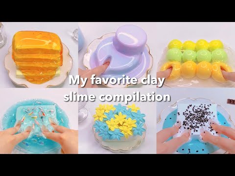 【ASMR】お気に入り粘土スライムまとめ【音フェチ】My favorite clay slime compilation