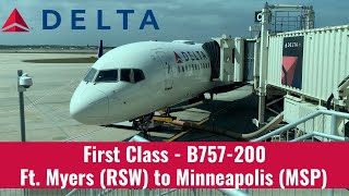 [4K] Delta Airlines | B757-200 | First Class | Ft. Myers (RSW) To Minneapolis (MSP)