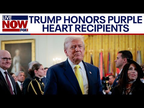 President Trump honors 100 purple heart recipients