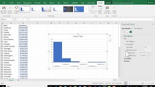 Excel 2016 - Create histogram with a specific number of bins