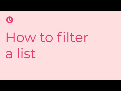 How to filter a list