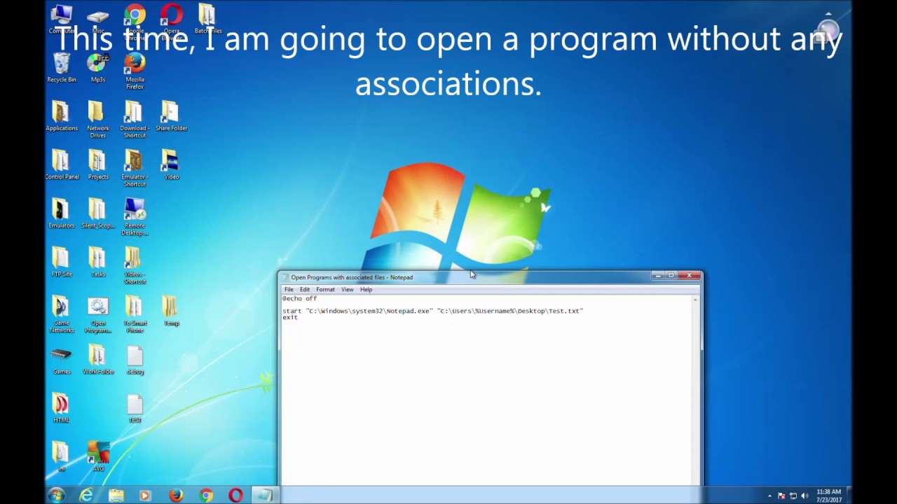 Opening Up Programs with Batch Files