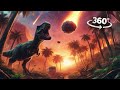 360 Dinosaurs Extinction Asteroid Rain Tsunami And Wildfires VR 360 Video 4K Ultra HD