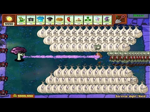 Plants vs Zombies - Scaredy Shroom vs Gargantuar and 99 Zombies