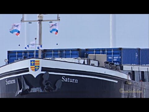 Binnenschiff CMS SATURN DF8048 MMSI 211494500 Emden riverbarge inland container ship