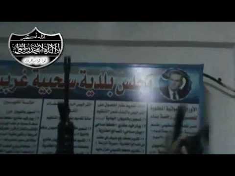 لحظة دخول بلدية السلحبية بعد السيطرة عليها من قبل لواء ثوار الرقة