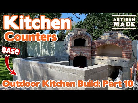 How to Build Outdoor Kitchen Counters / Backyard Kitchen / Cinderblock Kitchen Base / DIY Masonry