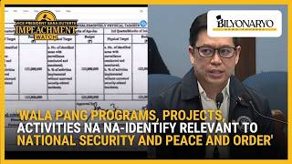 OVP had no identified national security programs for confidential funds, Ortonio confirms