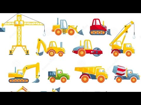 HOW TO DRAW MACHINES AND TOYS Excavator, truck, tractor, Video for children spanish Español