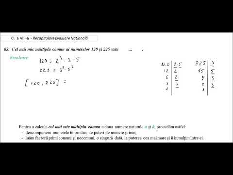 Cl a VIII-a - Recapitulare Ev  Națională pb. 83 - cel mai mic multiplu comun