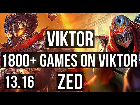 VIKTOR vs ZED (MID) | 8/0/2, 3.0M mastery, 1800+ games, Legendary | NA Grandmaster | 13.16