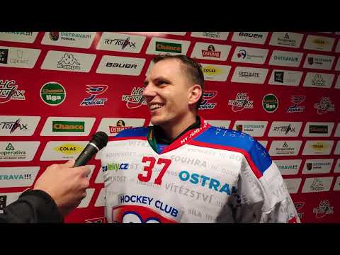5. 10. 2022: Daniel Dolejš po utkání HC RT TORAX Poruba 2011 – SK Horácká Slavia Třebíč (1:0)