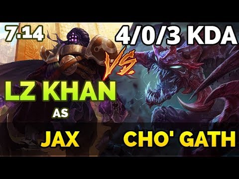 Longzhu Khan as Jax vs Cho' Gath Top | Patch 7.14