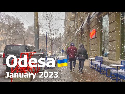 🇺🇦 Odesa Snowfall Walking Tour, Ukraine - January 2023 [4K]
