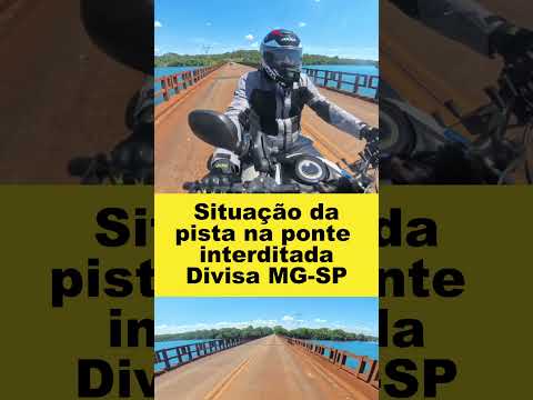 Situação da pista na ponte interditada na divisa MG-SP