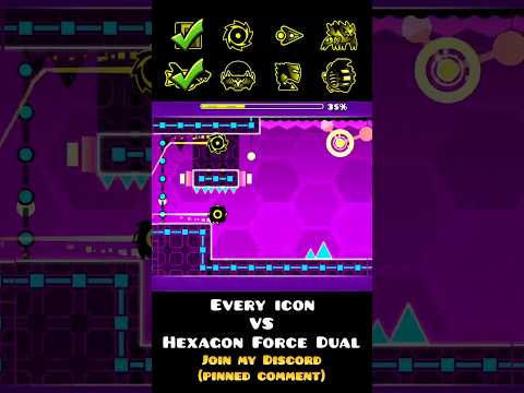 Hexagon Force Dual part vs icons #gd #geometrydash