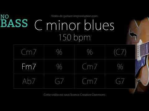 C minor blues 150 bpm - NO BASS (Jazz/Swing feel) : Backing Track