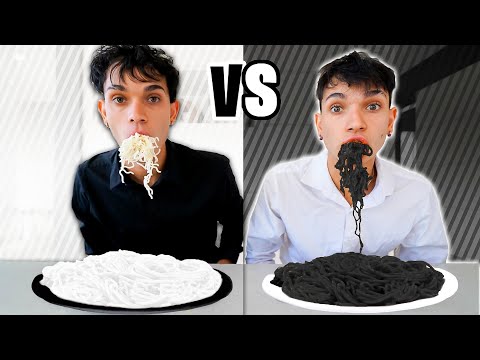 BLACK vs WHITE FOOD Challenge!