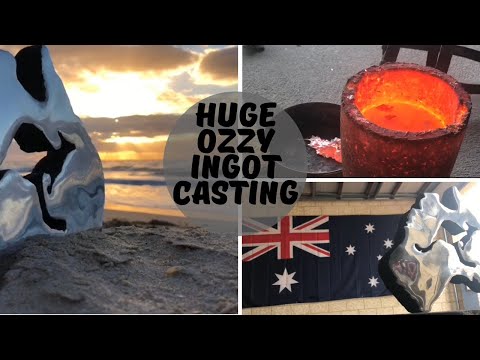 Huge Australian Ingot Casting From ScrapMetal - Trash To Treasure - Melting Metal
