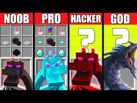 Minecraft Battle: NOOB vs PRO vs HACKER vs GOD: DRAGONS CRAFTING CHALLENGE minecraft Animation