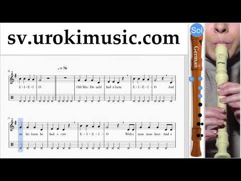 Lär Dig Spela Blockflöjt (Tysk) Old MacDonald - Had a Farm Tabs Nybörjare Del 2 um-b492